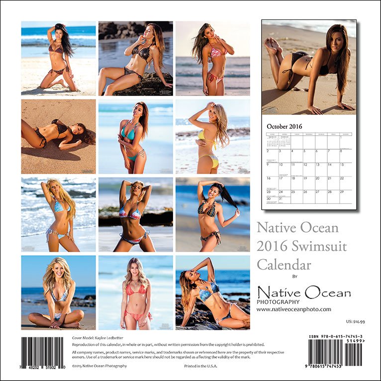 Native Ocean 2016 Swimsuit Calendar back cover